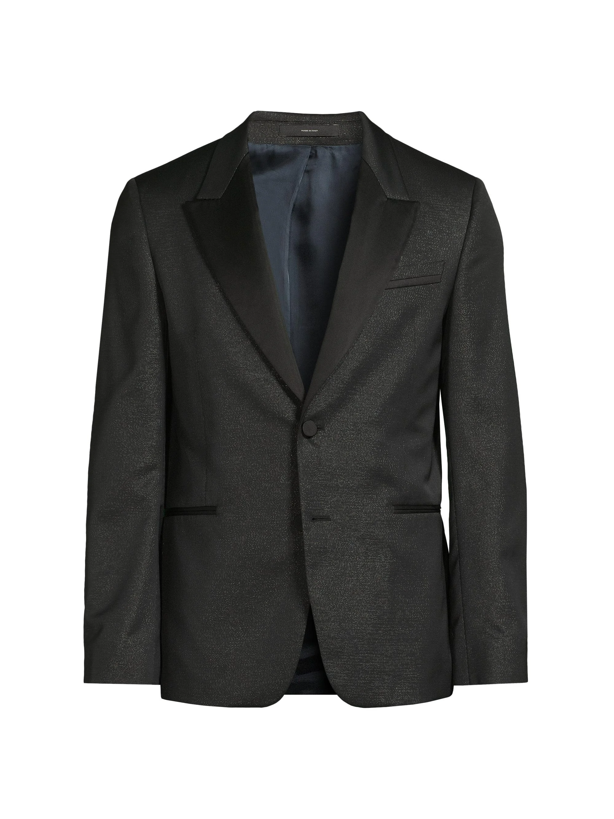 Men's Metallic Woven Dinner Jacket - Black - 1