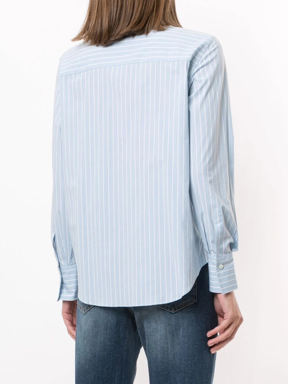 stripe-print metal detail shirt  - 4