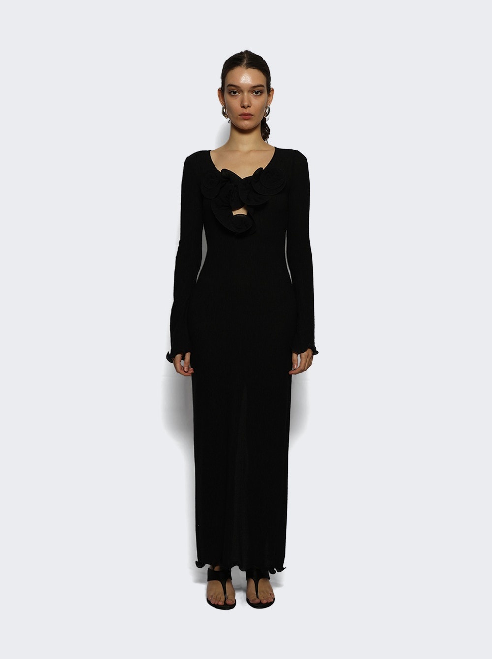 Crepe Beach Maxi Dress Black - 2
