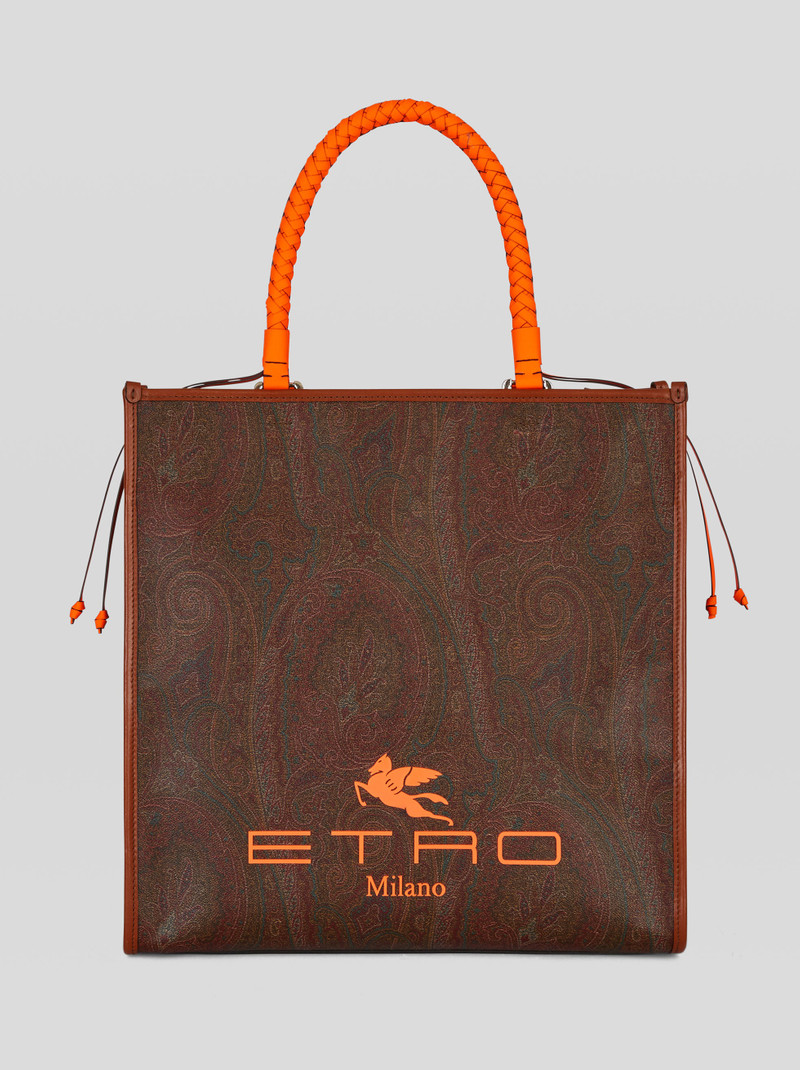 PAISLEY SHOPPING BAG WITH FLUO LOGO 1