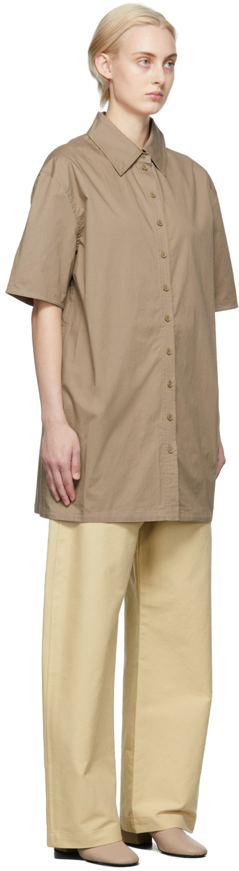 ARCH THE Brown Poplin Short Dress outlook