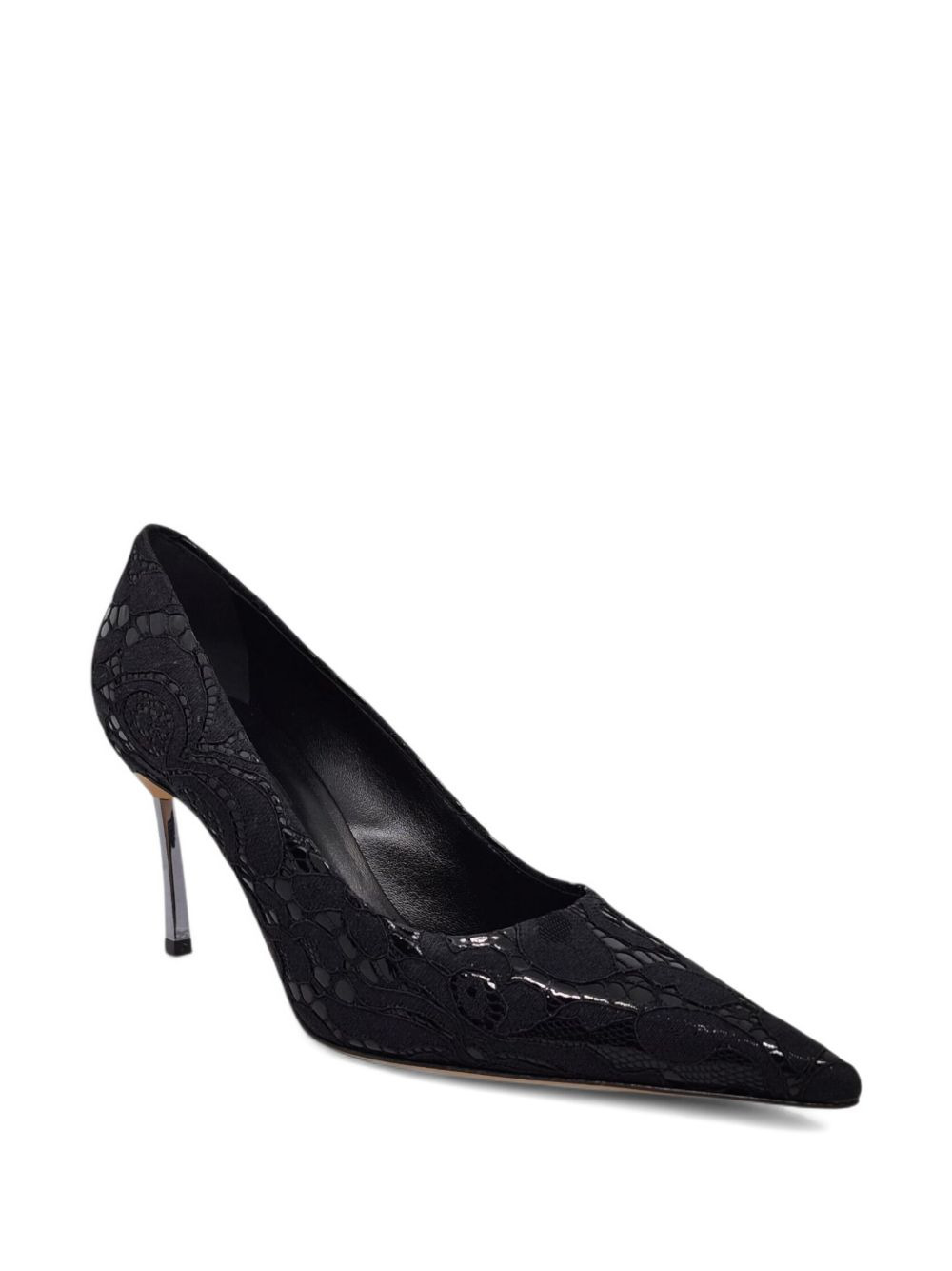 lace pointed-toe pumps - 2