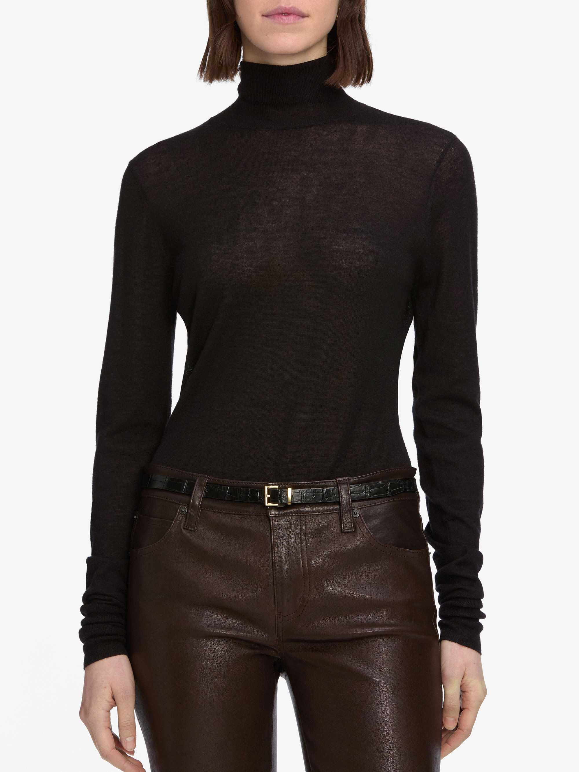 Slim Turtleneck in Black - 3