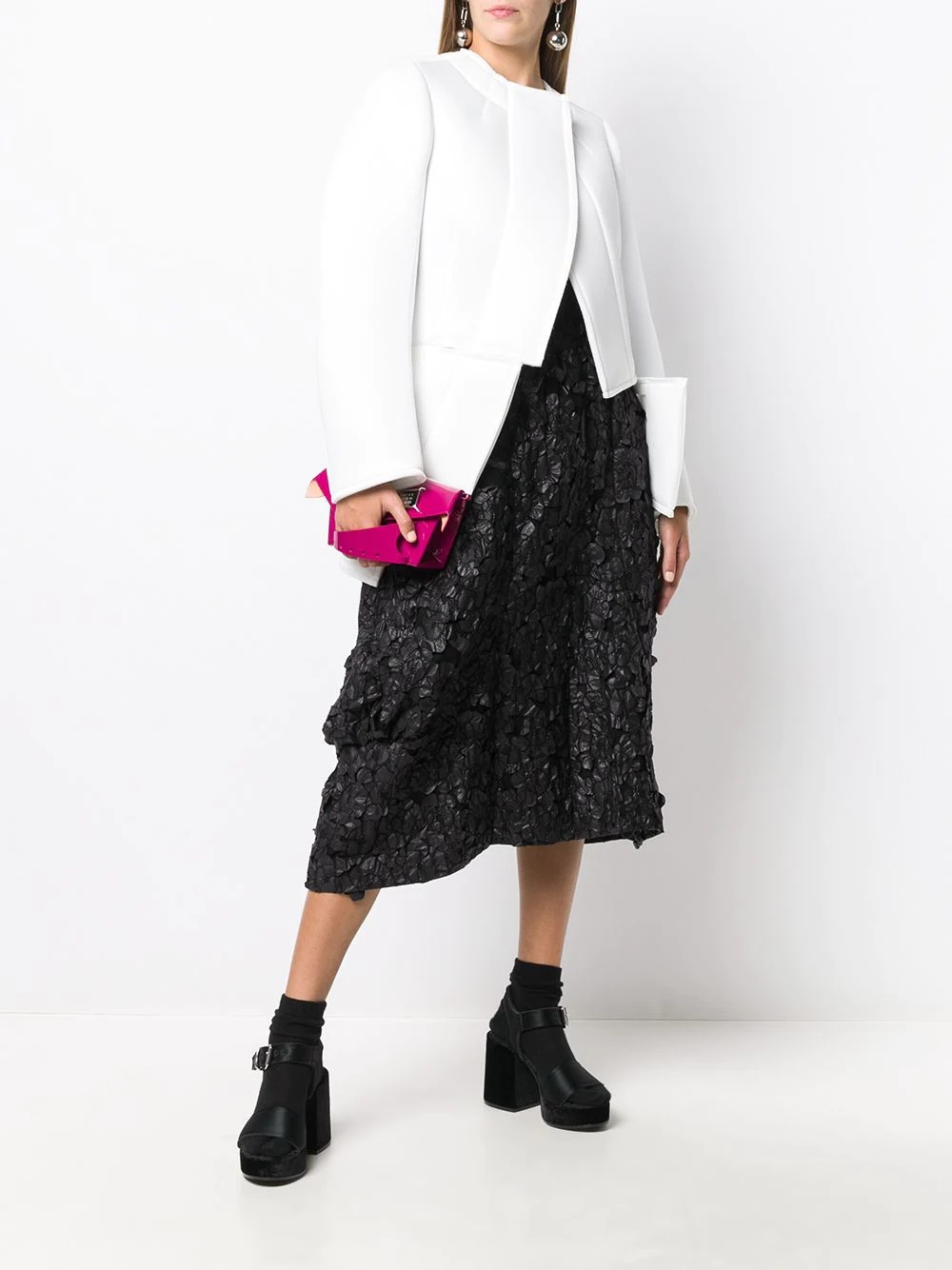 asymmetric textured skirt - 2