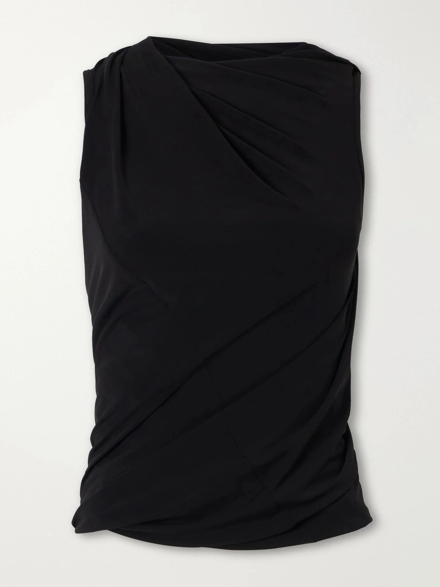 Luna draped crepe-jersey tank Black - 1