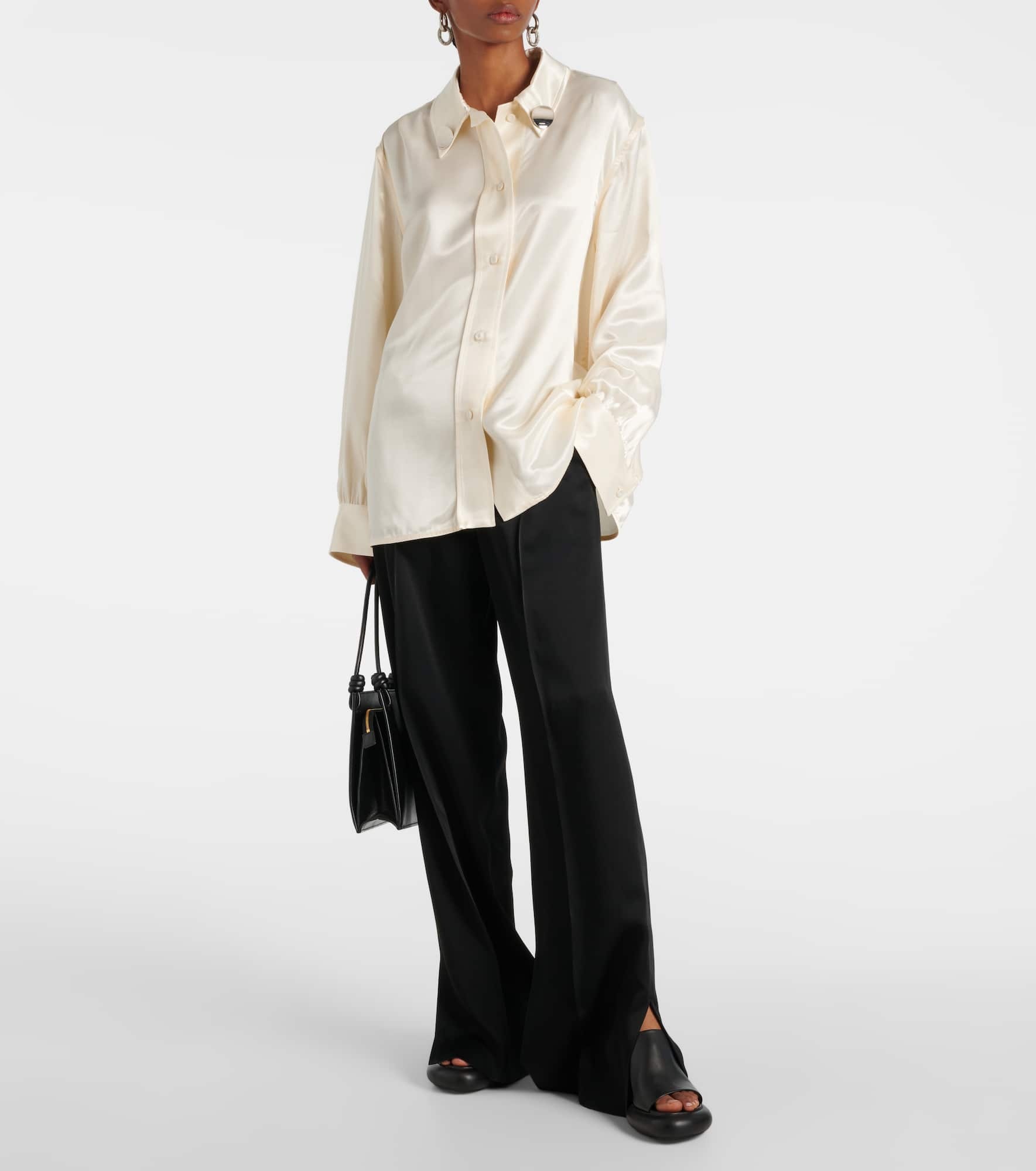 Satin wide-leg pants - 2