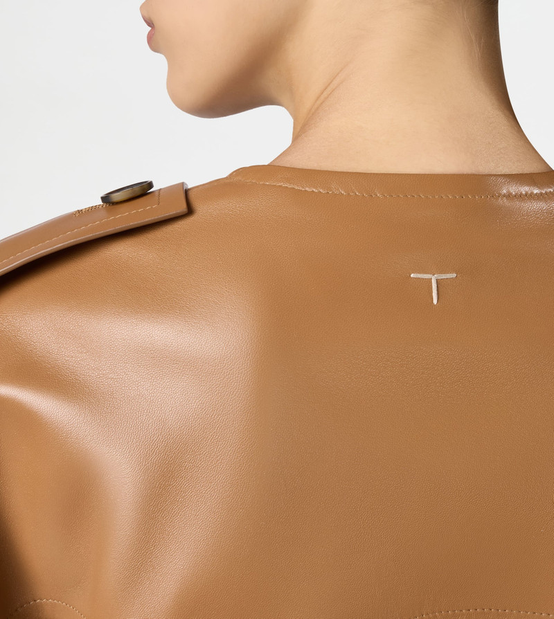 TRENCH COAT IN LEATHER RELAXED FIT - BROWN 6