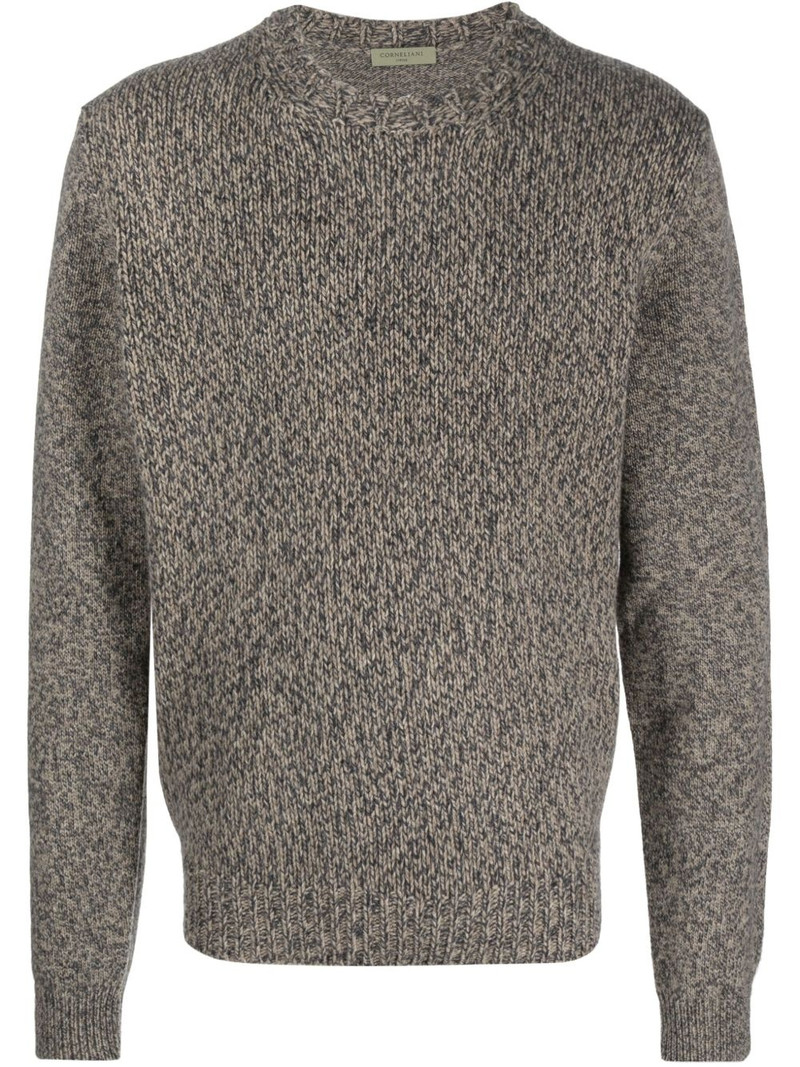 mélange-knit crew-neck jumper 1