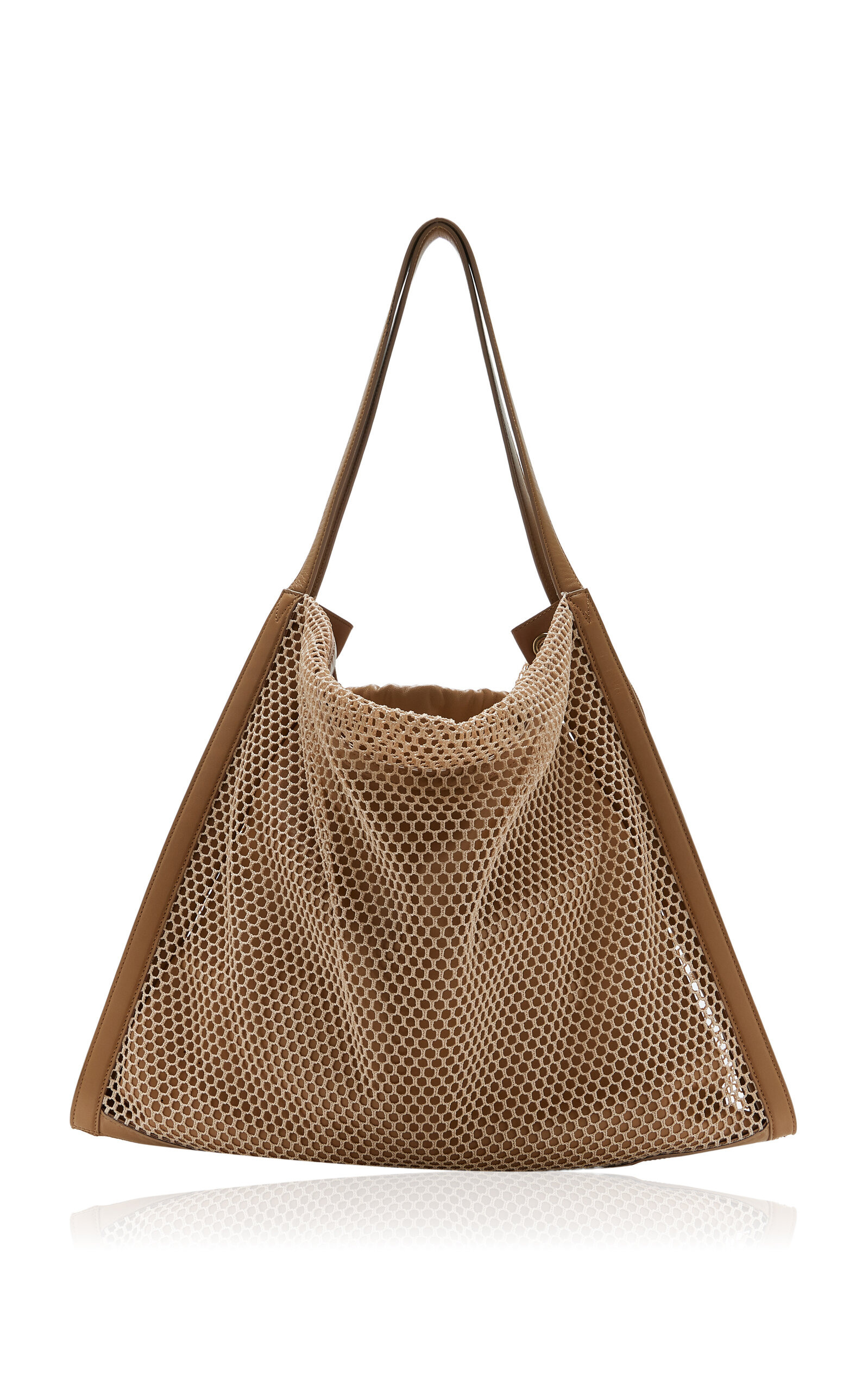 Netted Cotton Tote Bag brown - 4