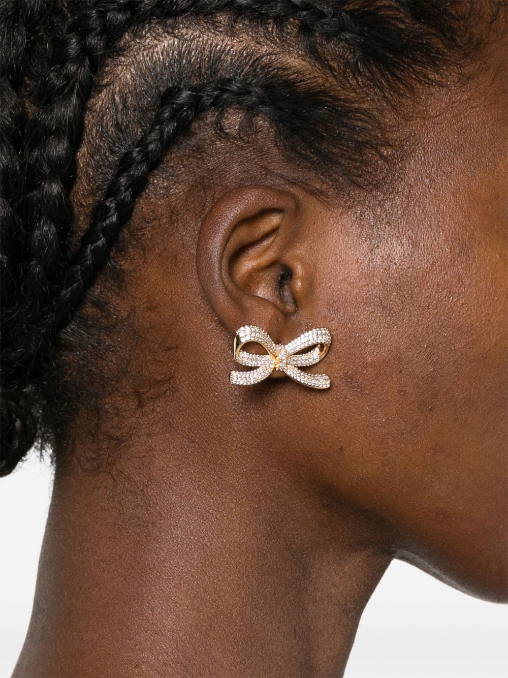 bow crystal earrings - 2