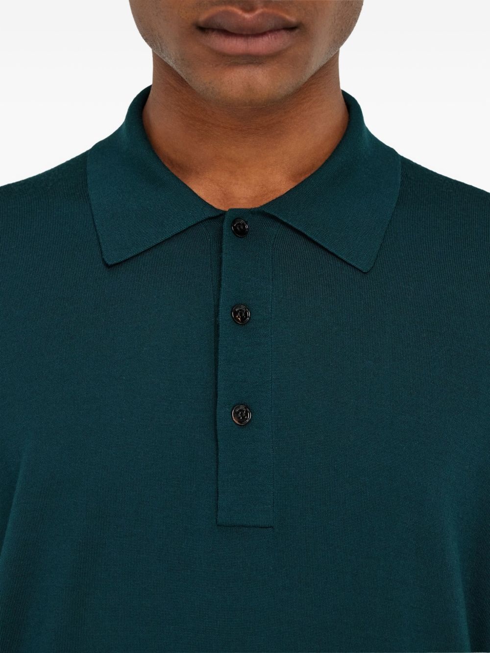 long-sleeved wool polo shirt - 5