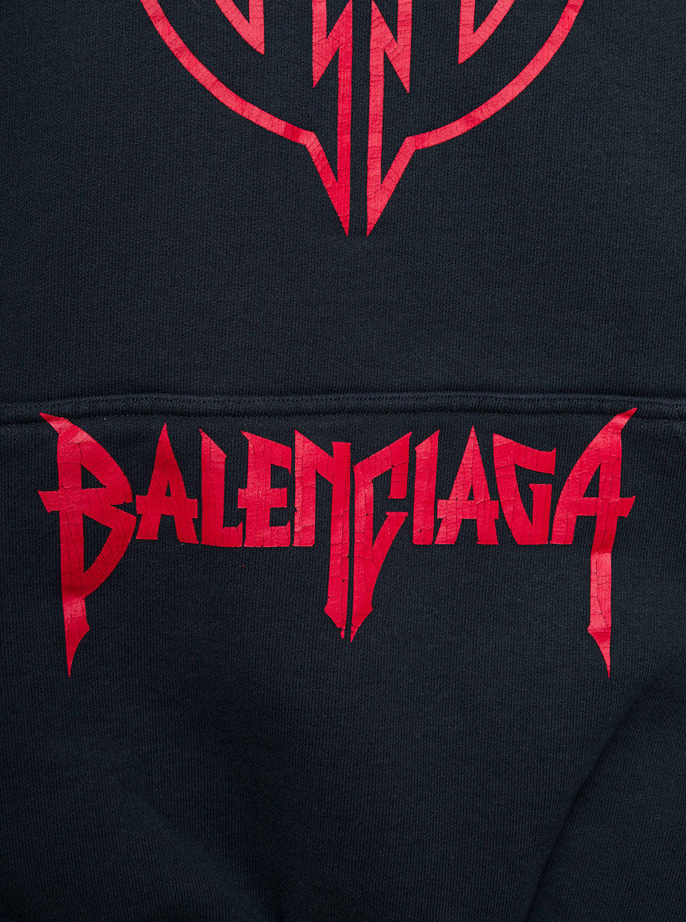 Balenciaga Men Black Hoodie With Maxi Logo Print On Front And Rear In Cotton Stretch Man - 3