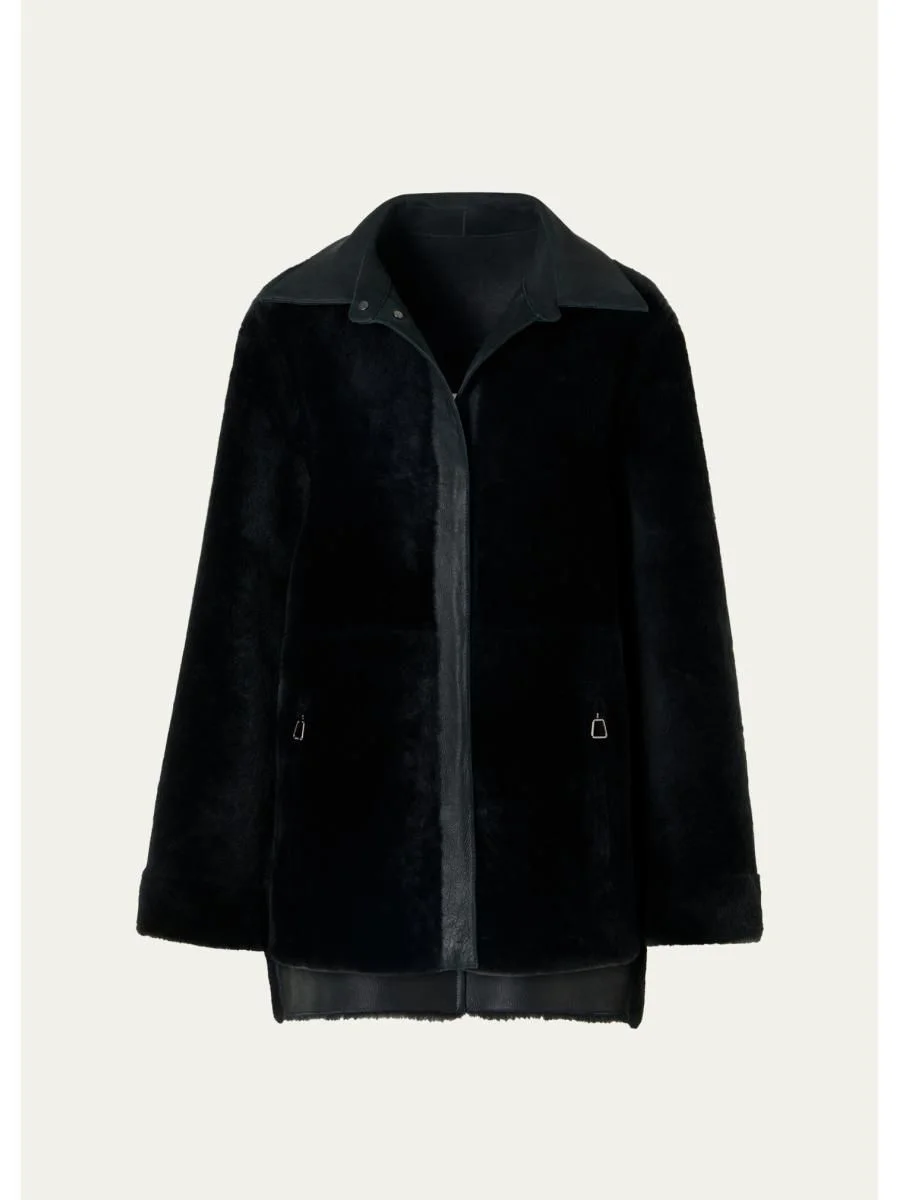 Harper Reversible Lamb Shearling Single-Breasted Jacket - 1