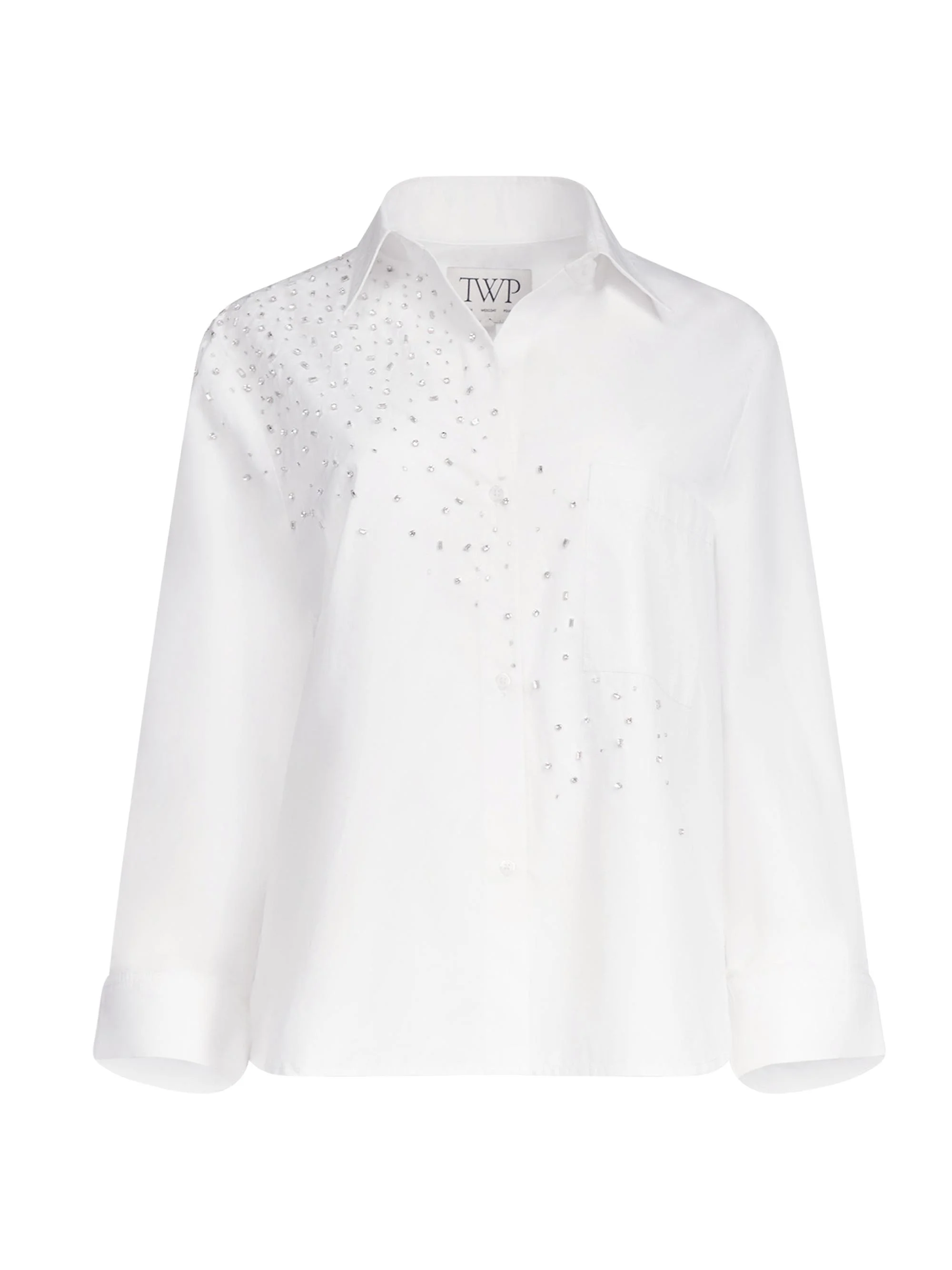 Women's Next Morning Embellished Cotton Shirt - White - 1