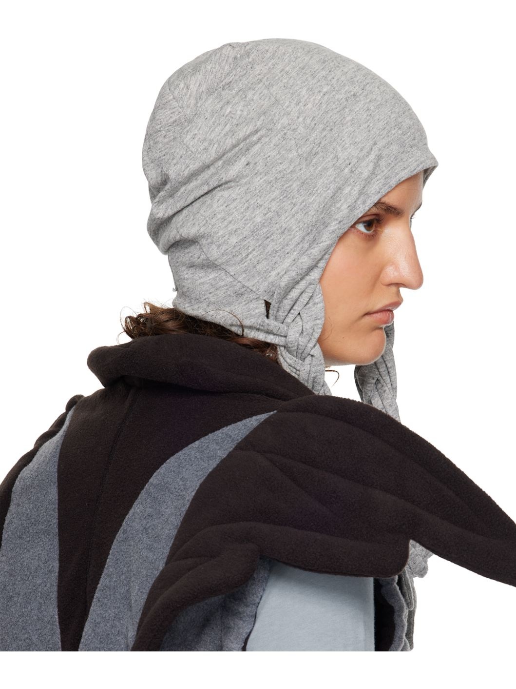 Gray Pigtail Beanie - 3