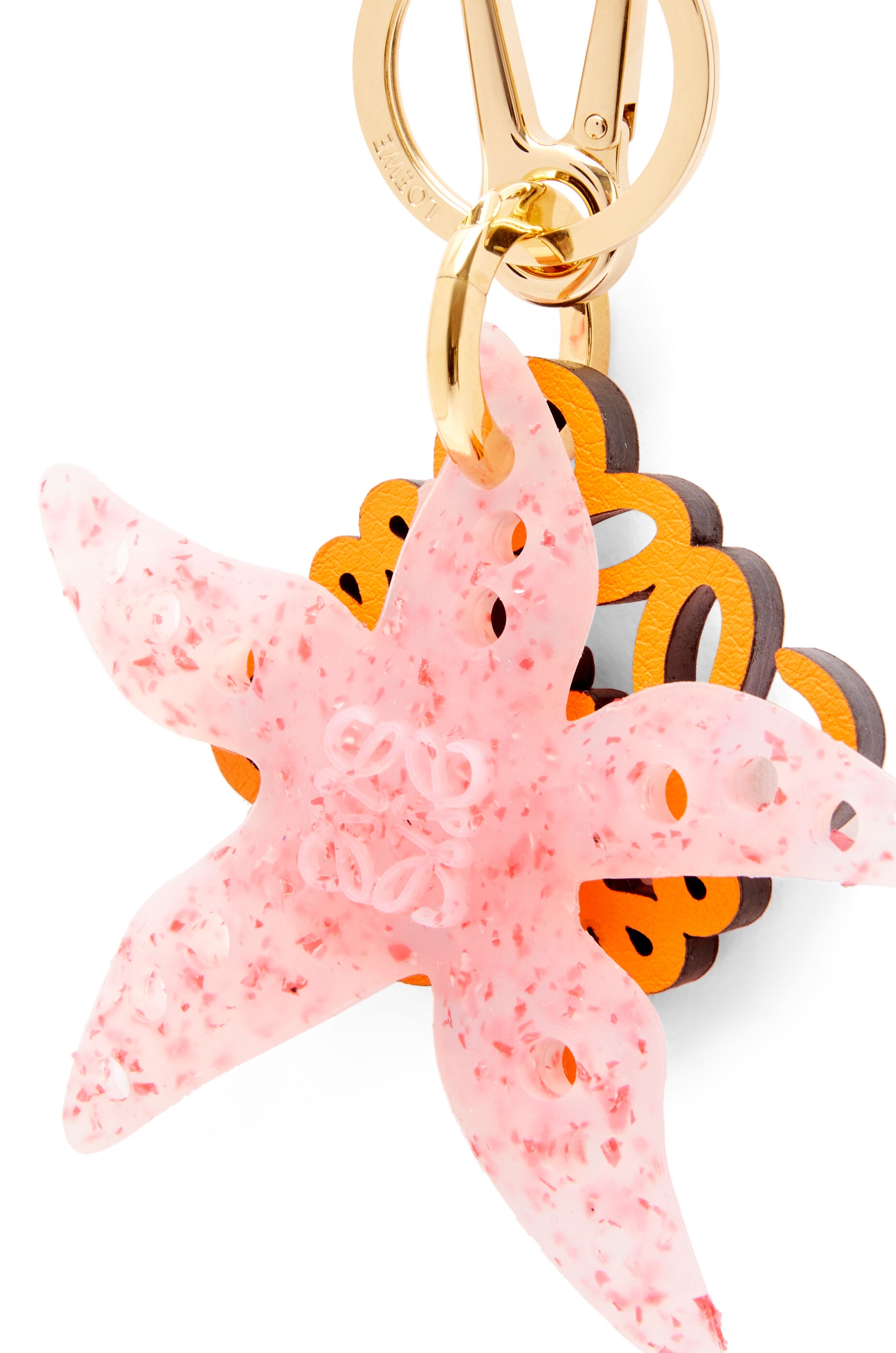 Starfish keyring in silicone and classic calfskin - 2