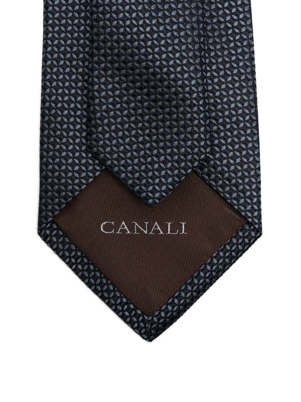 geometric-pattern silk tie - 2