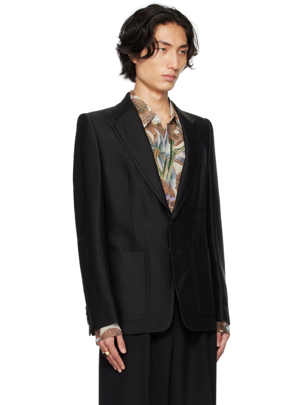 Dries Van Noten Black Patch Pocket Blazer | REVERSIBLE