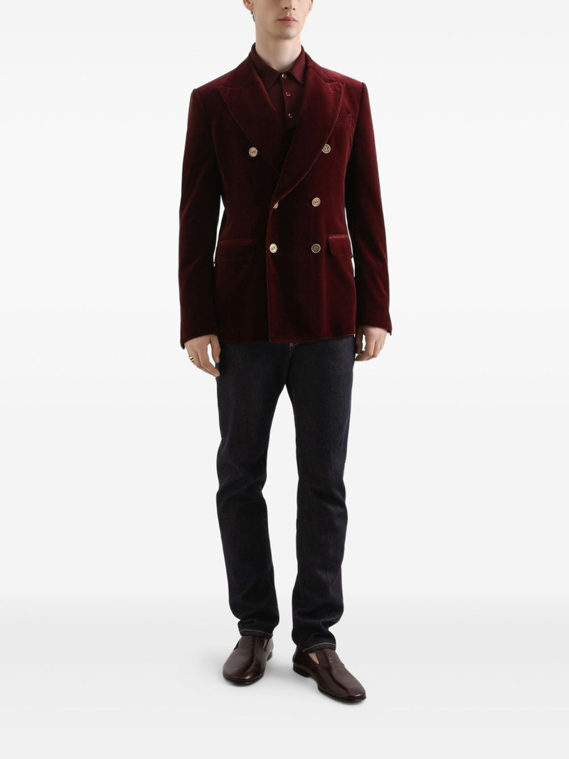 Dolce & Gabbana Sicilia velvet double-breasted blazer outlook