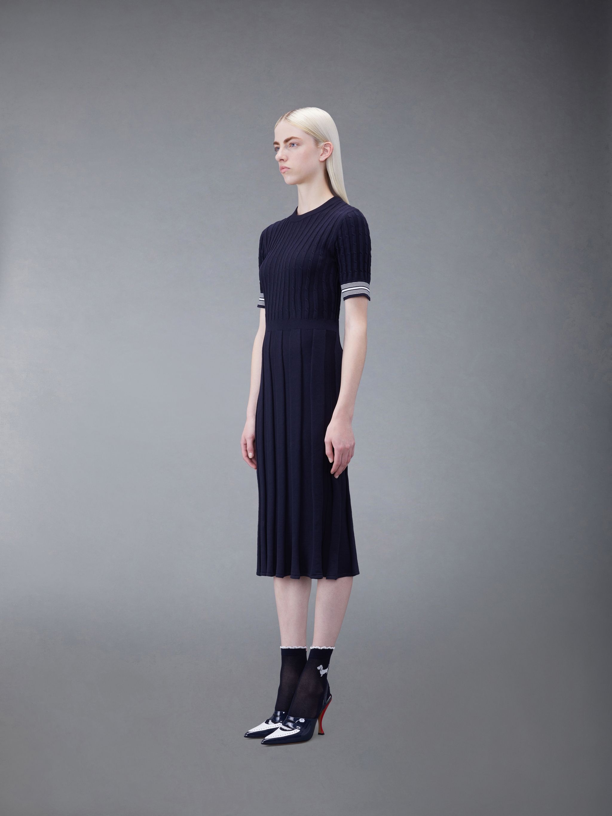 ワンピース Thom Browne Dresses Thom Browne cable-knit cotton midi dress | REVERSIBLE