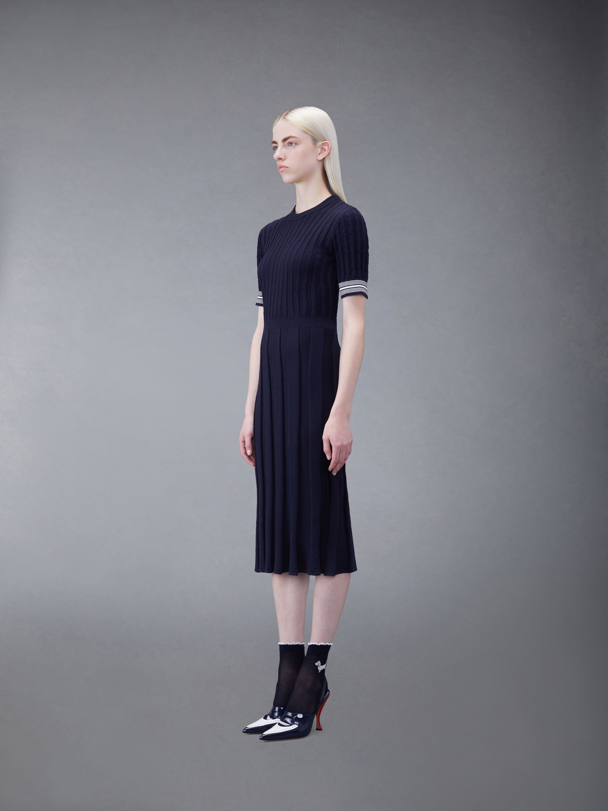 cable-knit cotton midi dress - 2