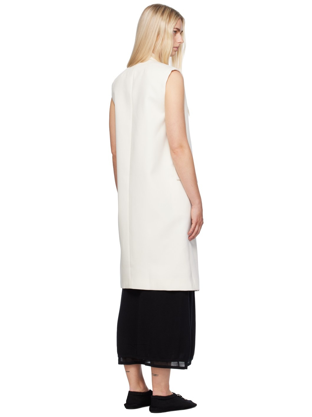 Off-White Sleeveless Coat - 3