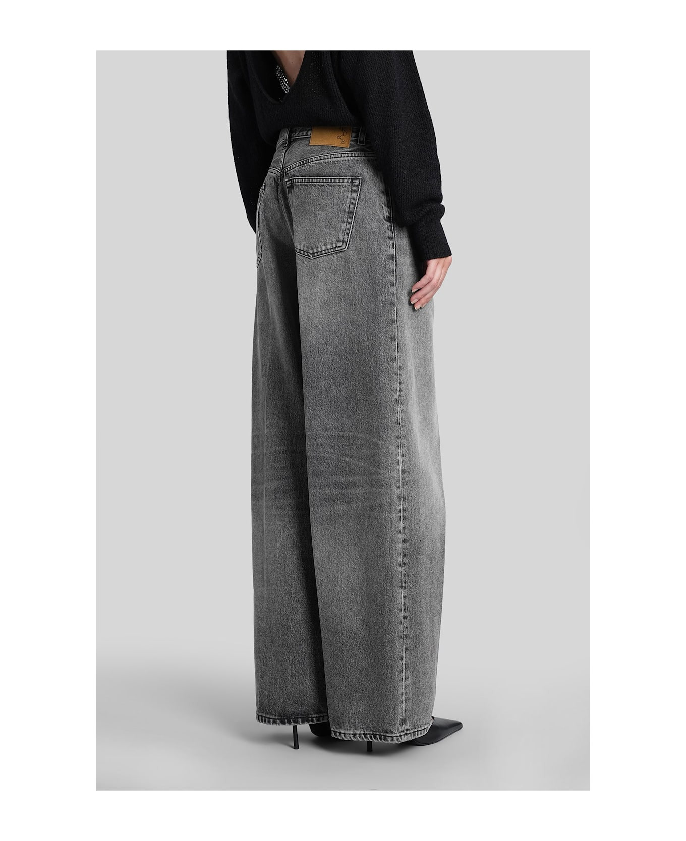 Bethany Flannel Jeans In Grey Denim - 3