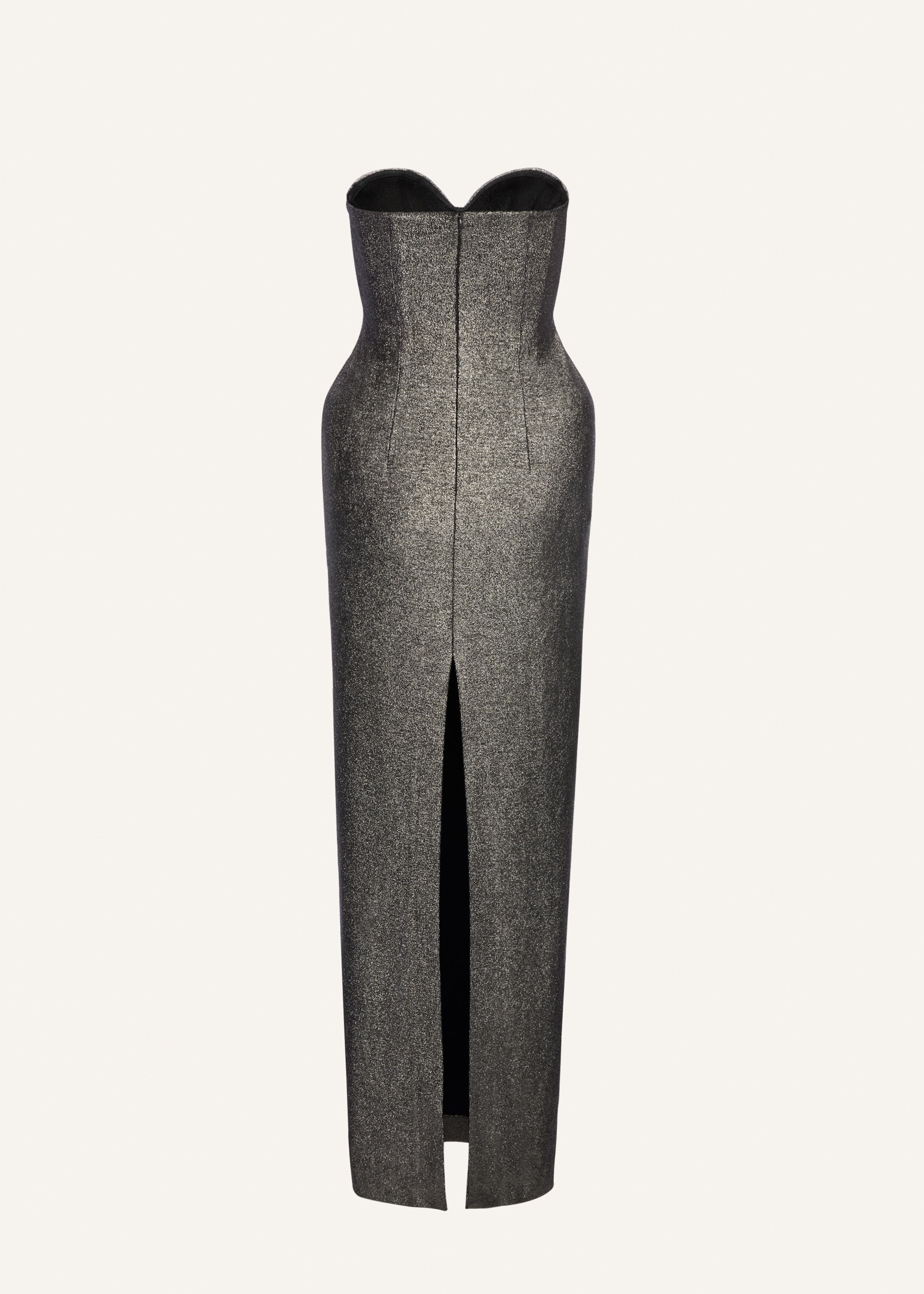 Strapless hourglass maxi dress in graphite - 2