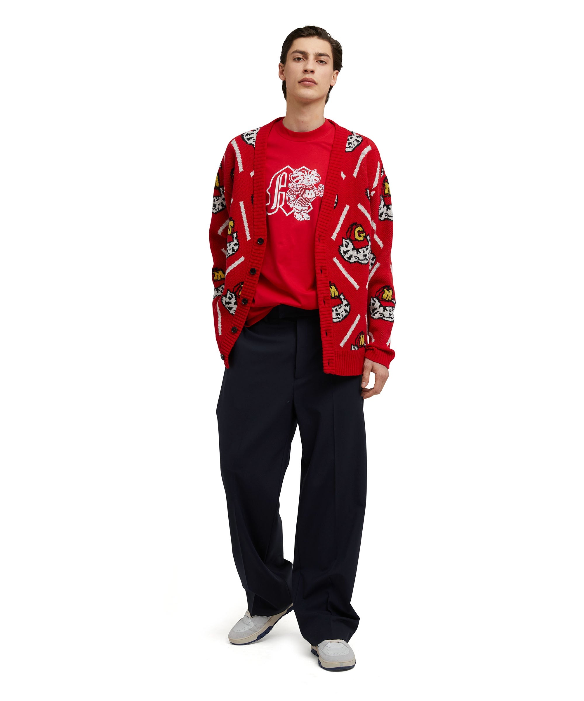 Cotton crewneck t-shirt with MSGM "M" mascot patch - 5