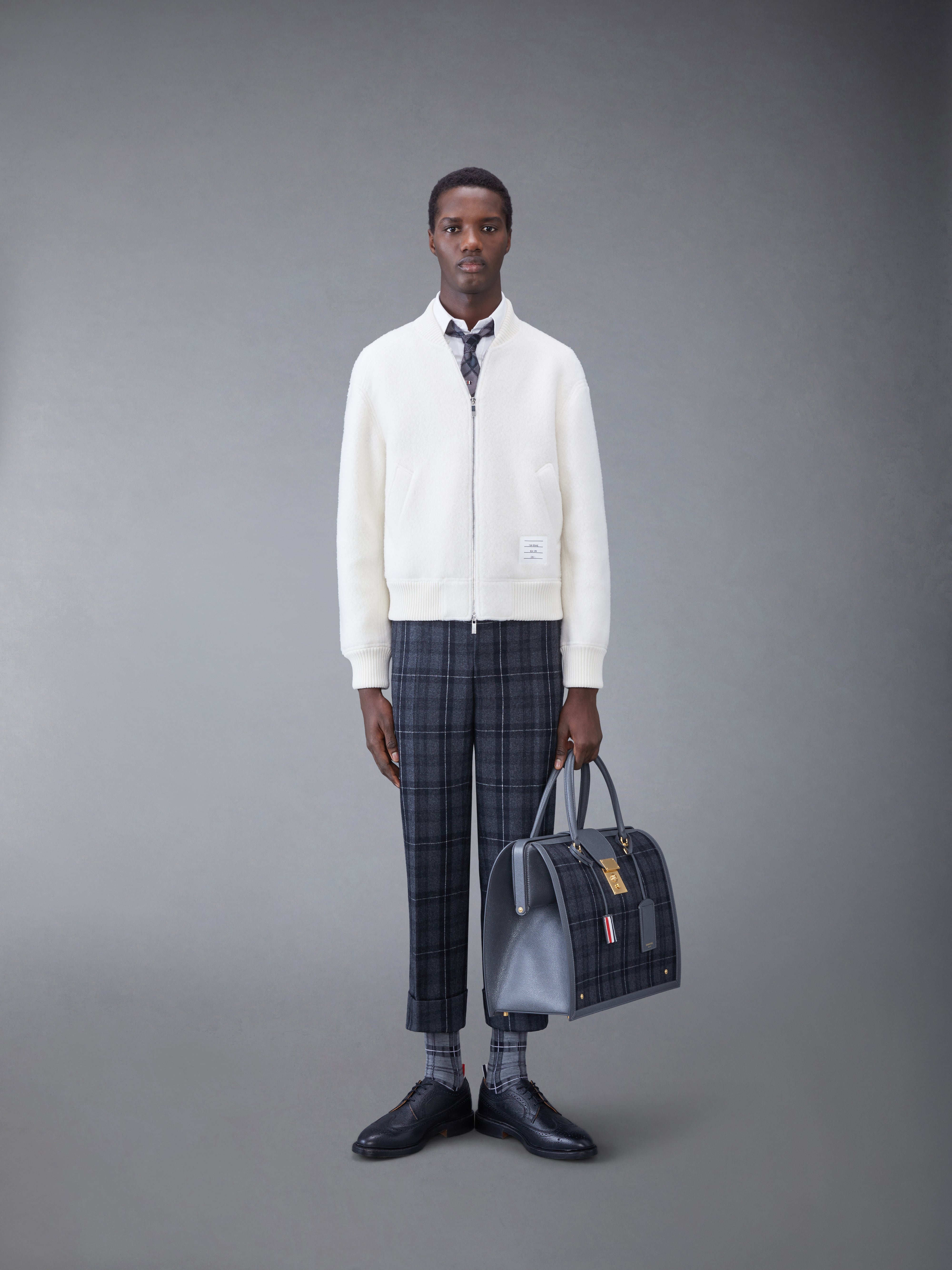 Wool Fleece Stripe Bomber - 4