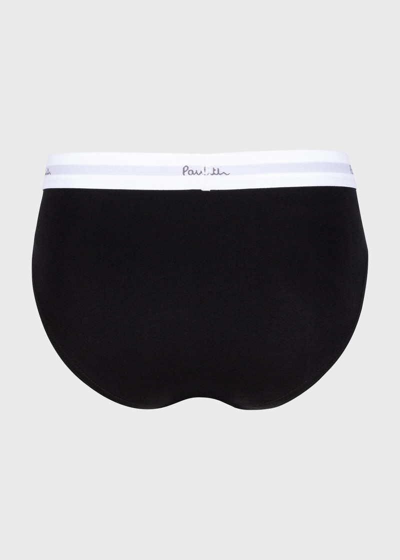 Black Cotton-Stretch 간단한 3 팩 3