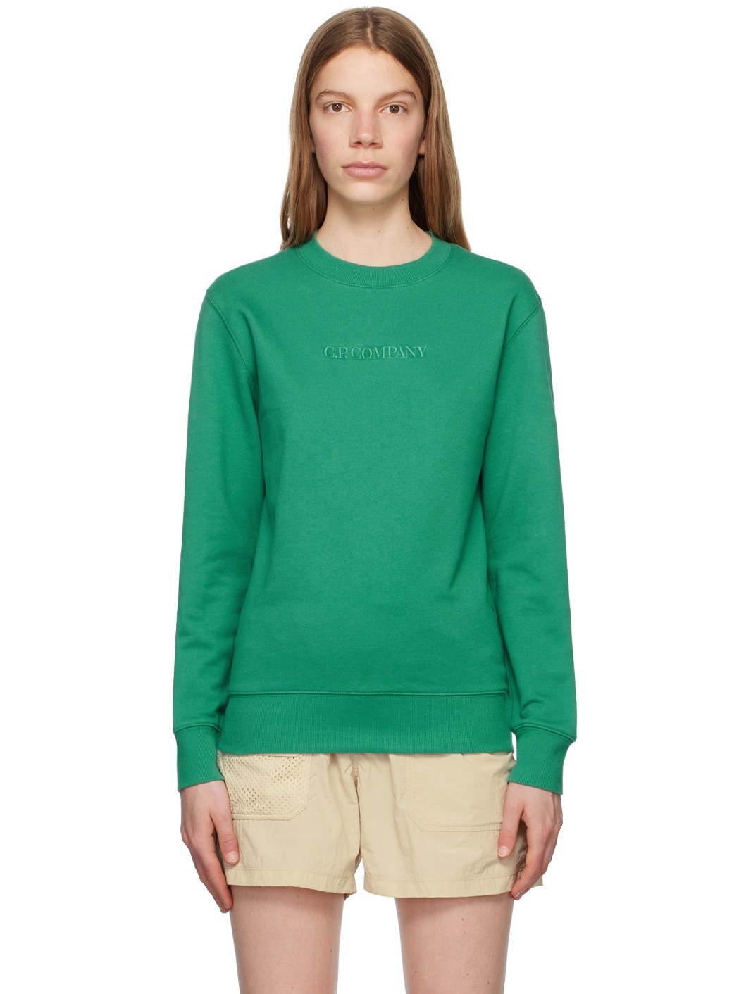 Green Embroidered Sweatshirt - 1