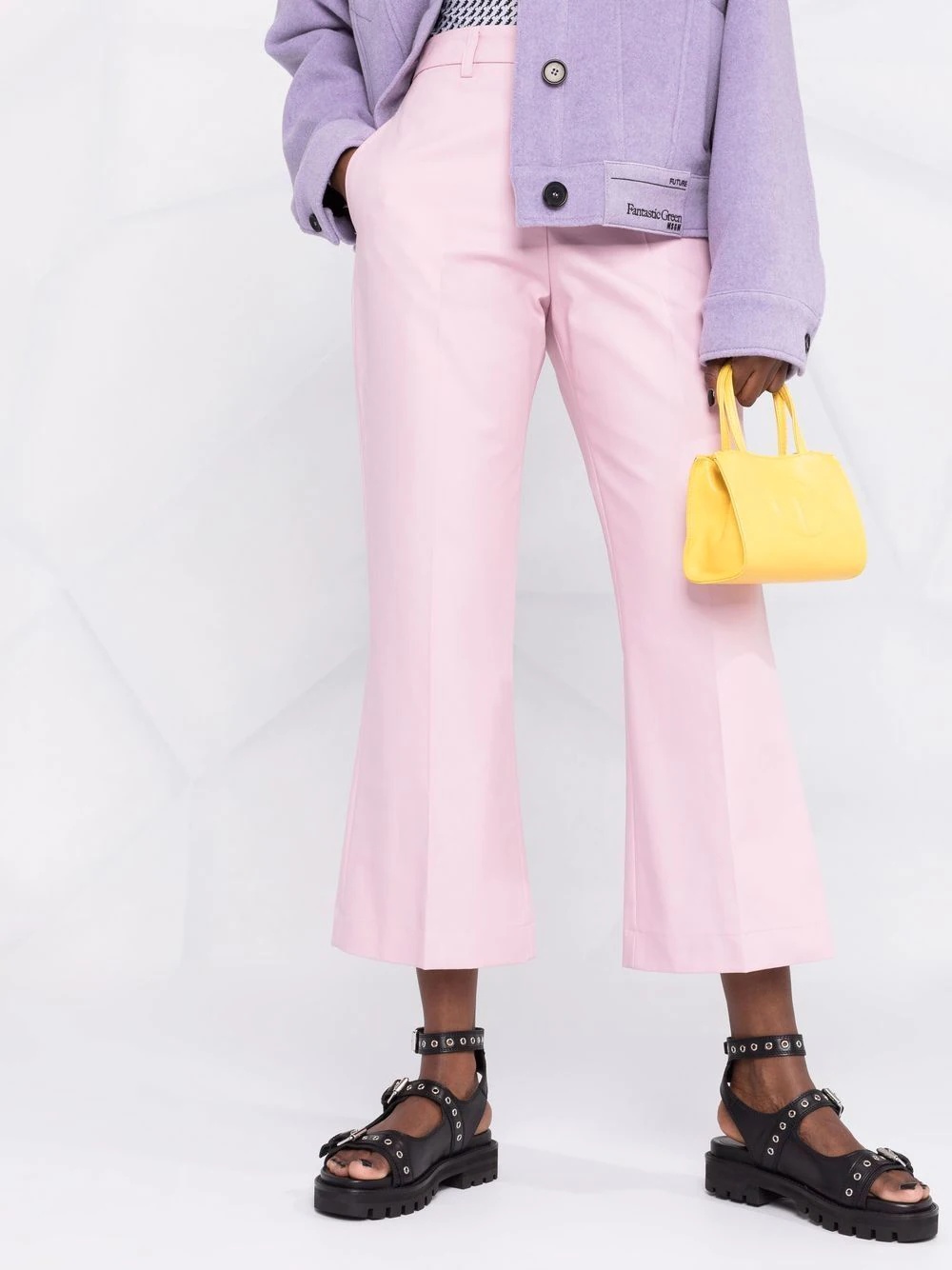 pressed-crease cotton tailored trousers - 5