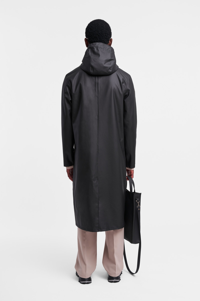 Stockholm Long Lightweight Zip Raincoat Black 4
