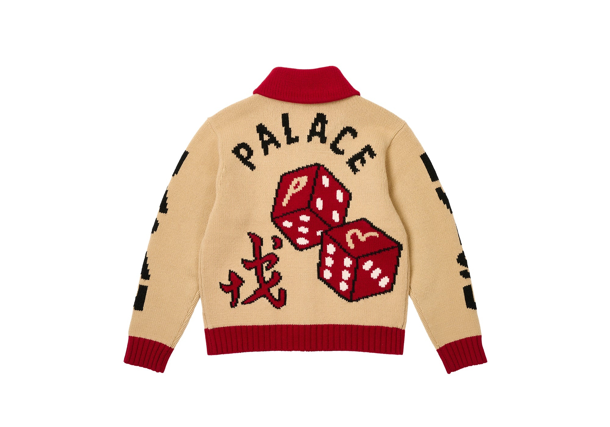 PALACE EVISU DICE COWICHAN KNIT CREAM - 2