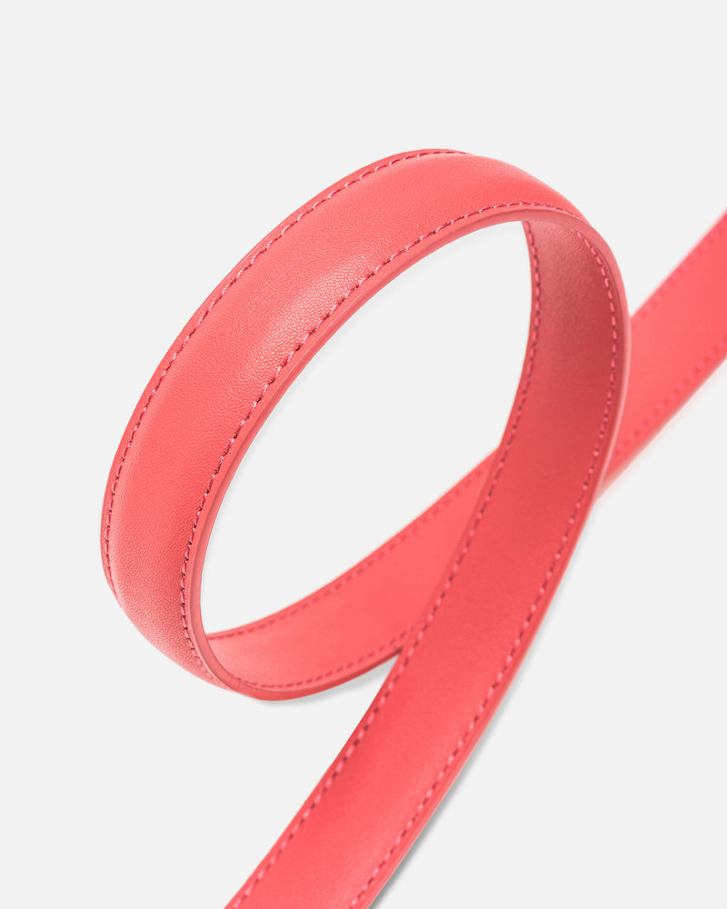 THIN COLOUR-BLOCK LOVE BIRDS LEATHER BELT 2CM 4