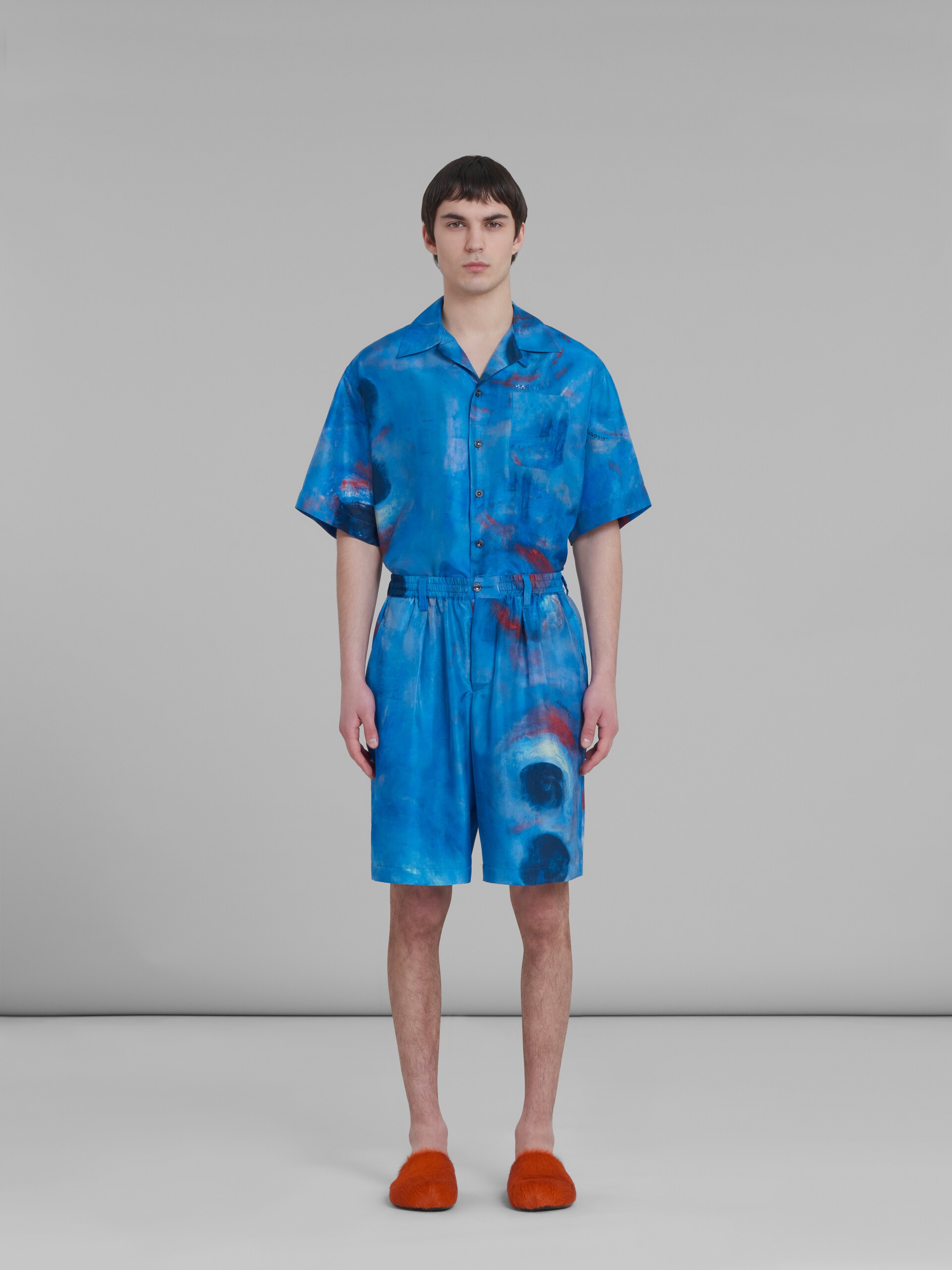 Marni Blue Printed Shorts | ssense | REVERSIBLE