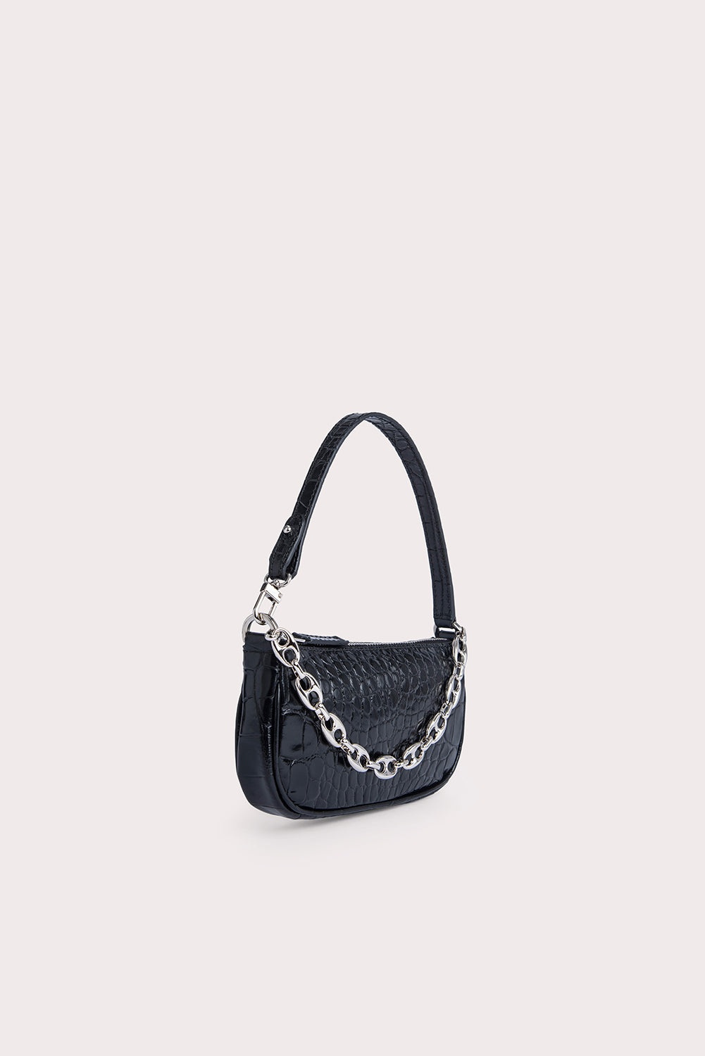 MINI RACHEL BLACK CROCO EMBOSSED LEATHER - 2