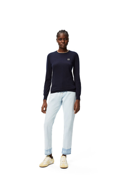 Loewe Anagram embroidered crewneck sweater in cashmere outlook