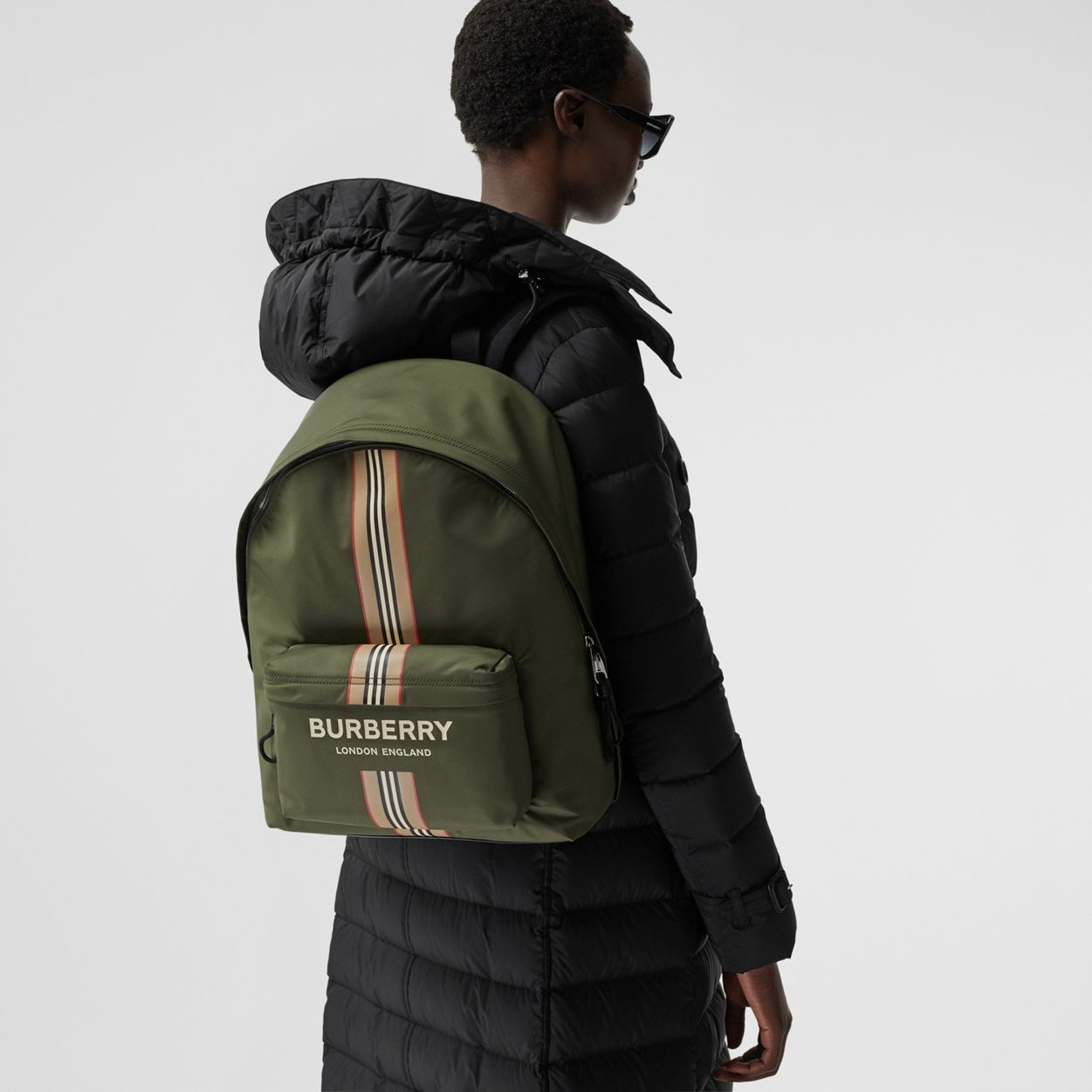 Logo and Icon Stripe Print ECONYL® Backpack - 3