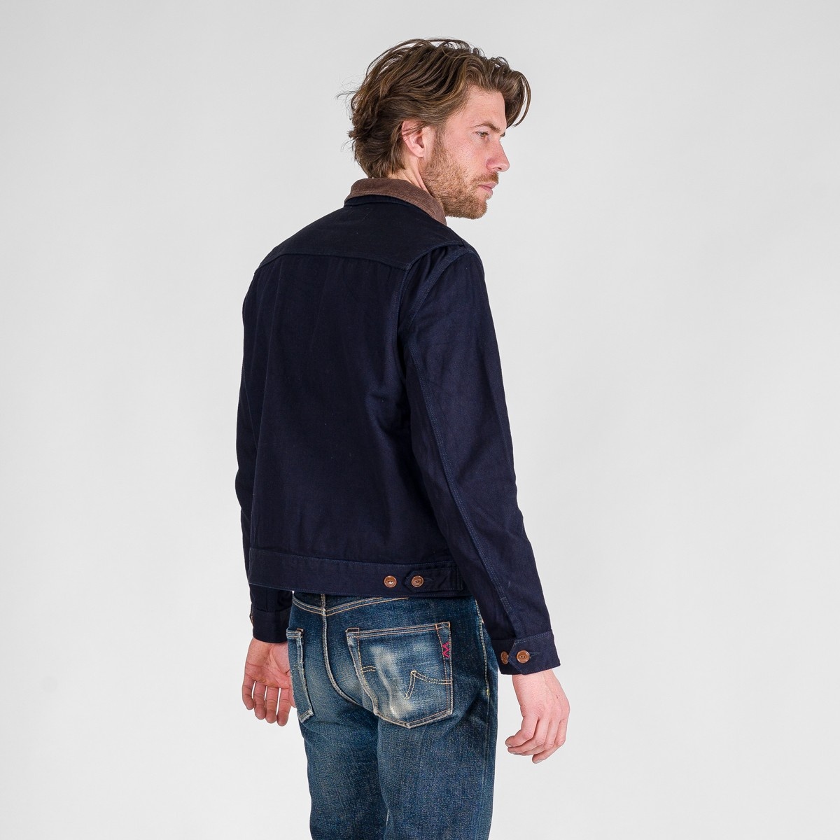 IHJ-143-IND 12oz Kersey Work Jacket - Indigo/Black - 4