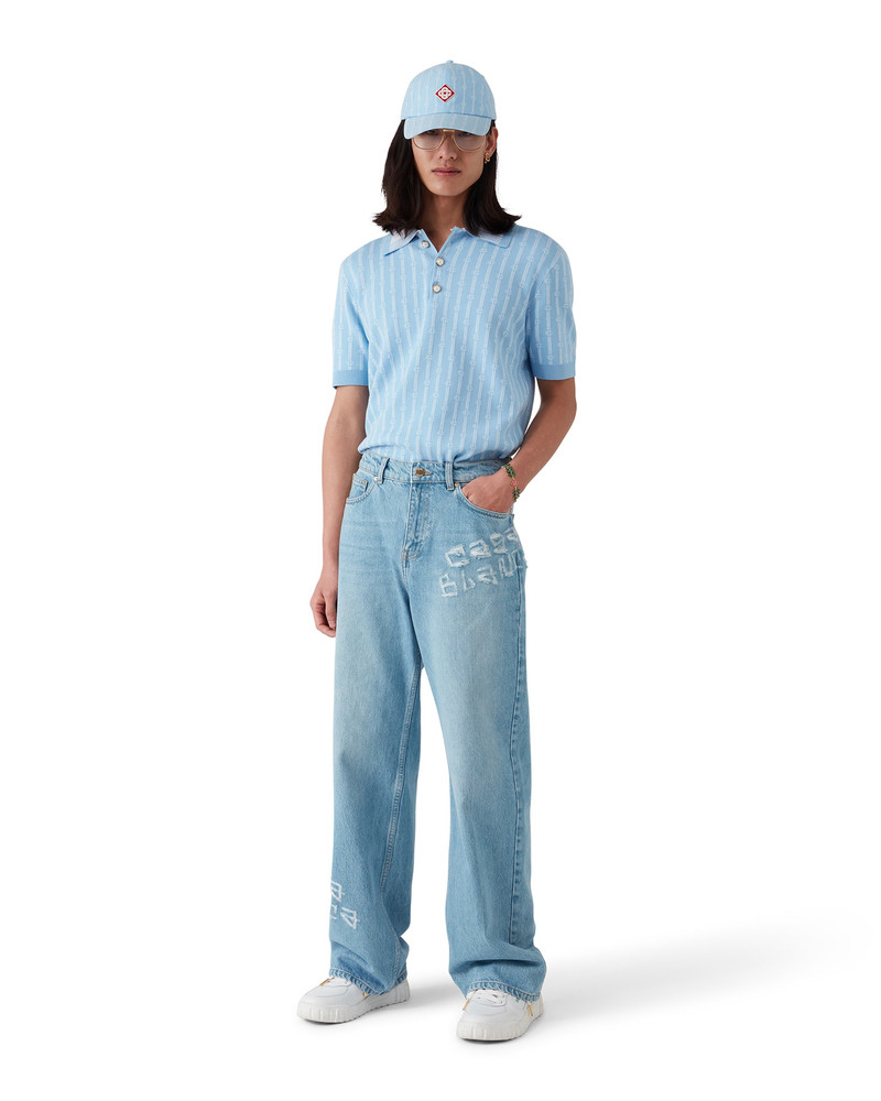 CASABLANCA Laurel Stripe Logo Patch Cap | Casablanca Paris outlook