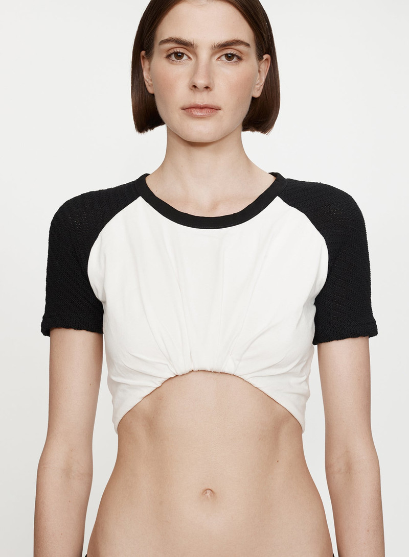 Tucked Ringer Jersey Knit Tee 3