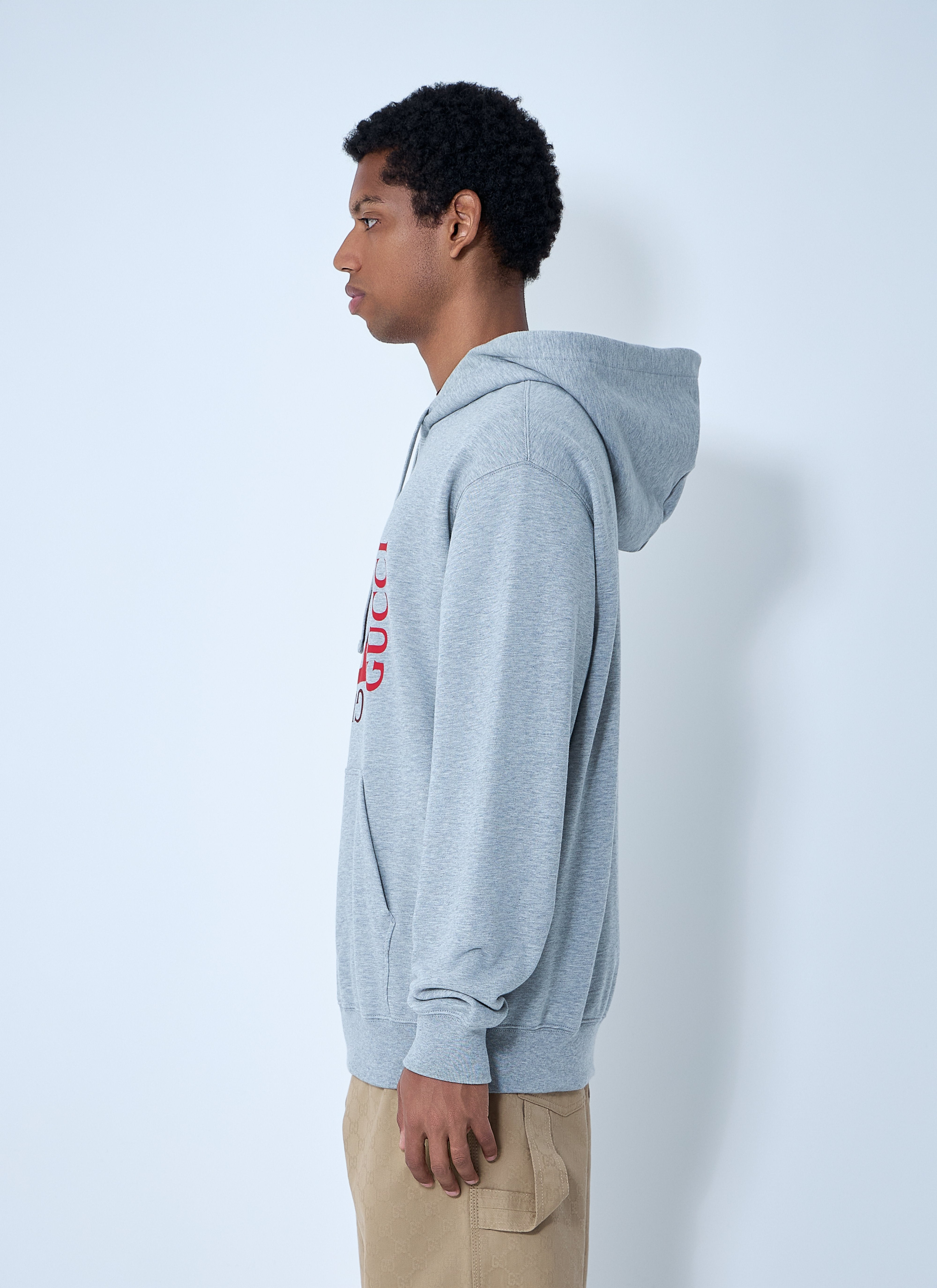 Gucci Men Logo Motif Hooded Sweatshirt - 3