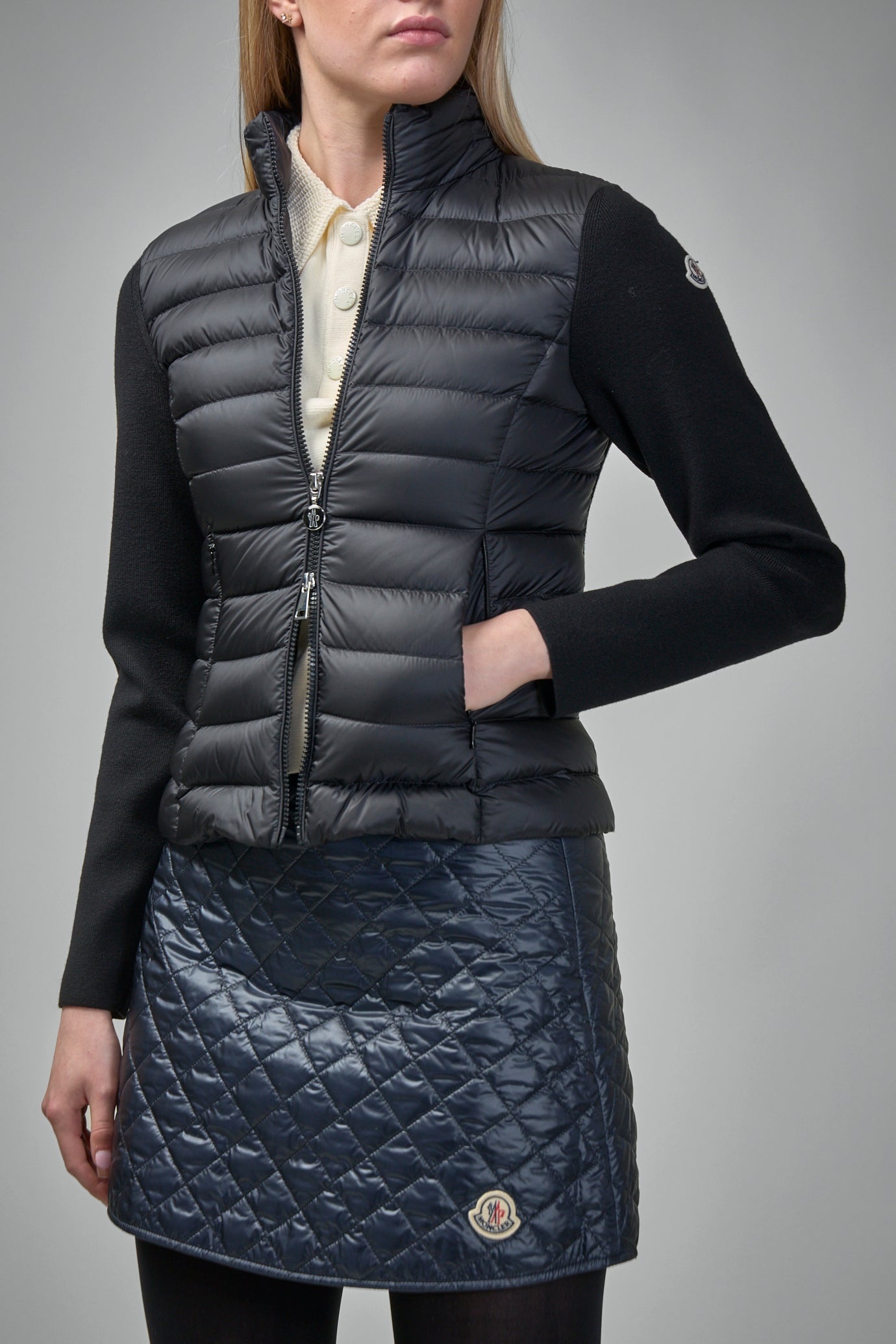 Padded Wool Zip-Up Cardigan - 4