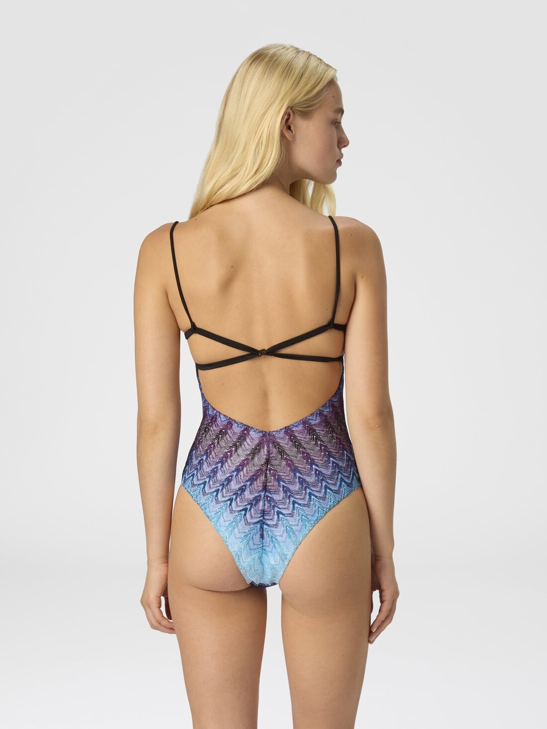 One-piece swimsuit with underwire and deep neckline - 3