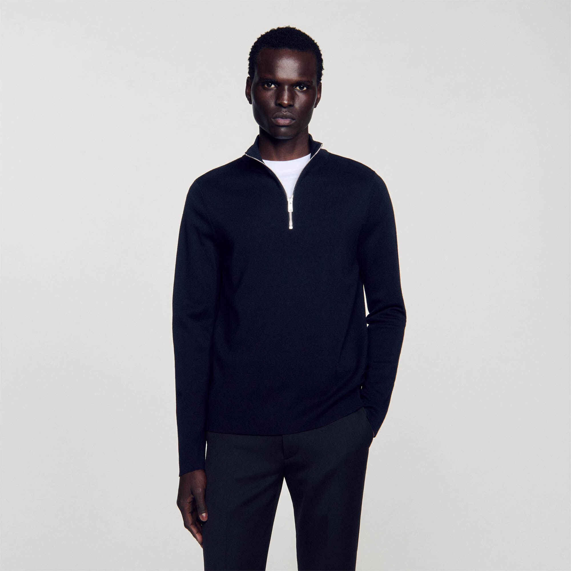 WOOL SWEATER WITH ZIPPED COLLAR - 4