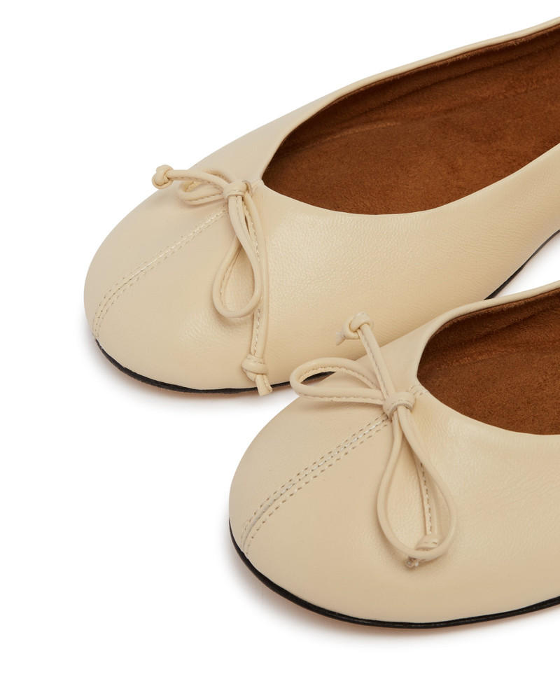 Beige Nila Leather Ballerinas 6