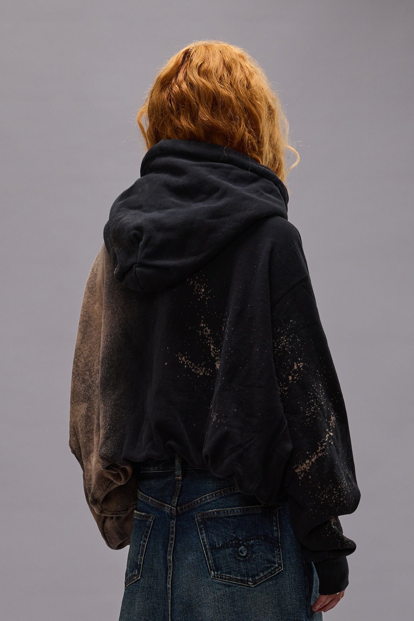 BALLOON POPOVER HOODIE - BLEACHED BLACK - 6