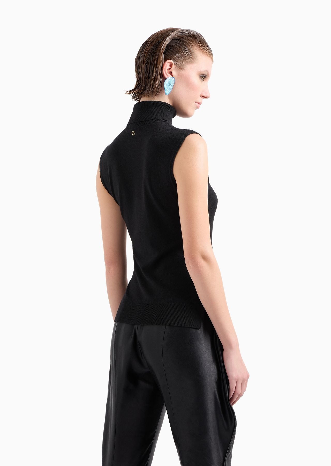 Virgin wool mock-neck top - 4